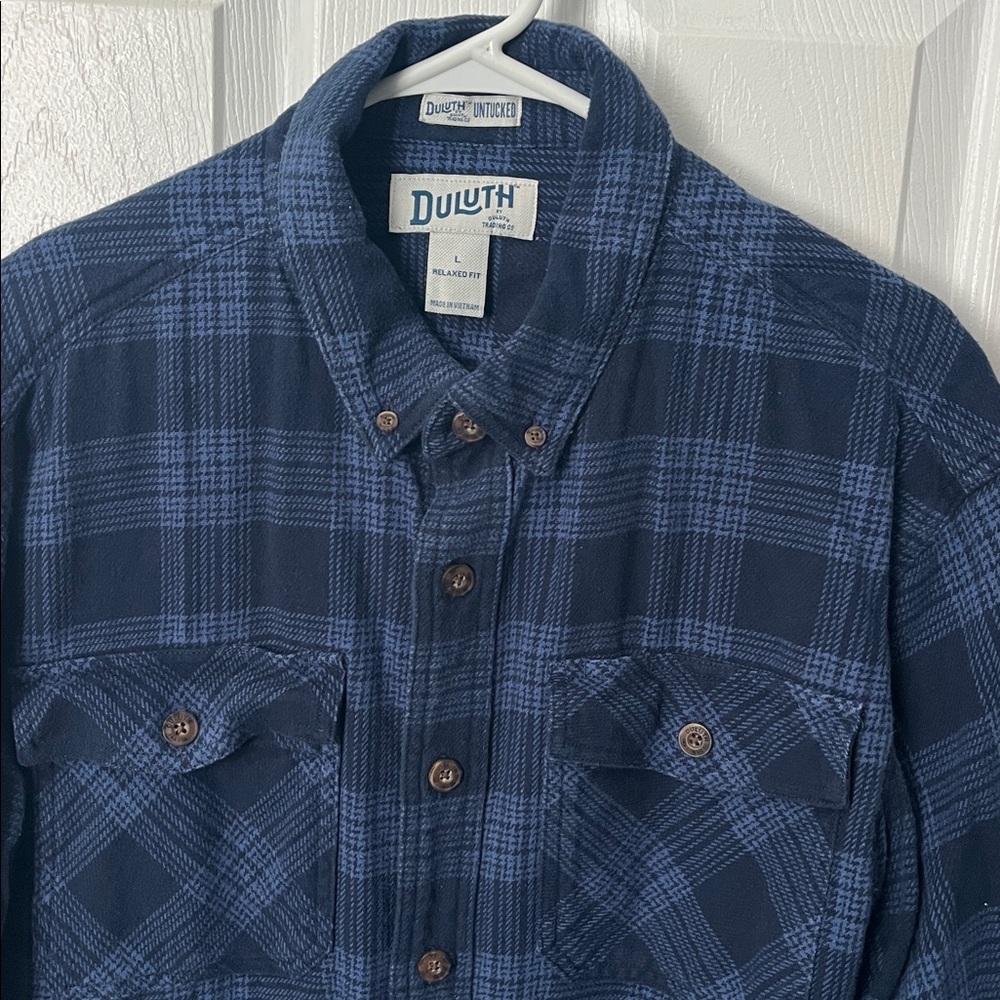 Duluth Blue Plaid Button-Up Shirt - Picture 5 of 5
